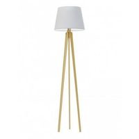 Oświetlenie podłogowe CURACAO abażur jasny szary stelaż dębowy