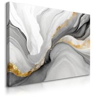 Obraz Canvas Do Sypialni Szary Marmur Abstrakcja Styl Glamour 90cm x 60cm
