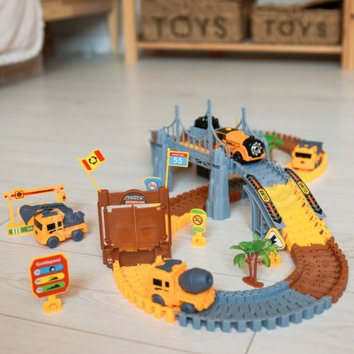 WOOPIE Tor Samochodowy XXL Kolejka Elektryczna Plac Budowy 174 el. na Arena.pl