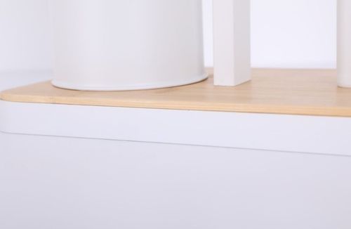 Stojak na papier toaletowy z uchwytem i szczotką WC biały bambus YOKA na Arena.pl