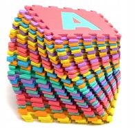 MATA PIANKOWA EDUKACYJNA PUZZLE PIANKOWE LITERY CYFRY KOLOROWE 26 sztuk