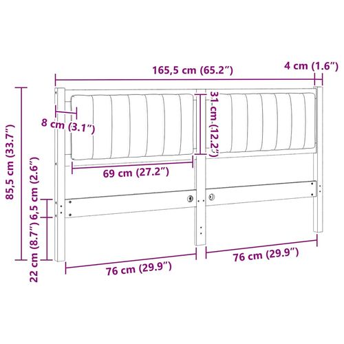 Tapicerowane wezgłowie Brązowy 160 cm Lite drewno sosnowe na Arena.pl