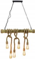 LAMPA WISZĄCA ZWIS ELEM HAITI 4007/6 BM BL E27 BAMBUS/CZARNA