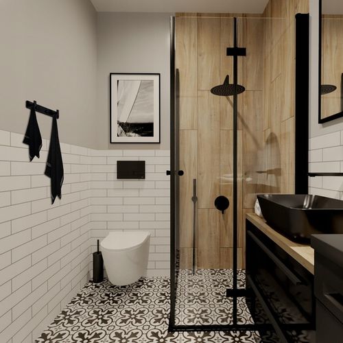 HACZYK WIESZAK NA RĘCZNIKI ŁAZIENKOWY CZARNY PROSTY LOFT SOLIDNY PODWÓJNY na Arena.pl