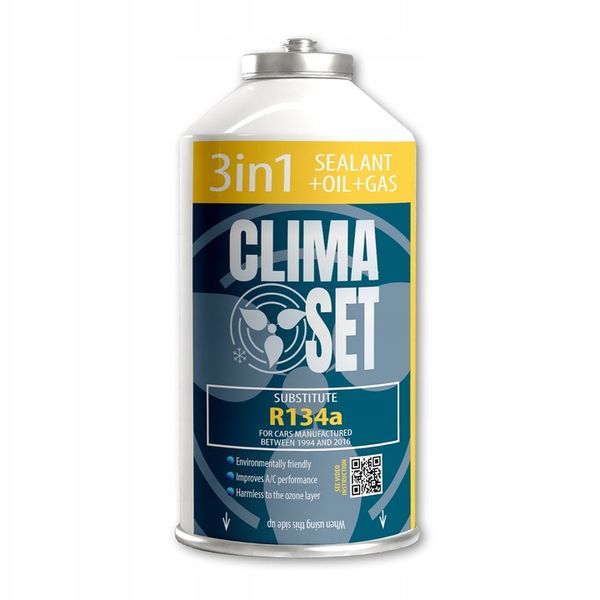 ClimaSet 3w1 R134a gaz do nabijania klimatyzacji, przewód, adapter 350g zdjęcie 2