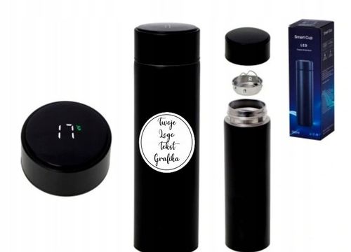TERMOS TERMICZNY Kubek czarny grawer prezent Z LOGIEM KUBEK Z LOGO na Arena.pl