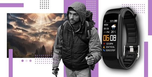 Smartband Giewont Fit&GO Duo GW200-8 - Black + Pasek Touch of Lavender na Arena.pl