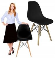 KRZESŁO DSW NOWOCZESNE BIUROWE CZARNE DO JADALNI