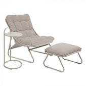 FOTEL OGRODOWY CLOUD Z PODNÓŻKIEM I STOLIKIEM PEPITKA