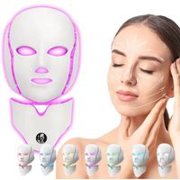 Maska LED na twarz szyję koloroterapia światłem fotonowym 192 diody 8w1