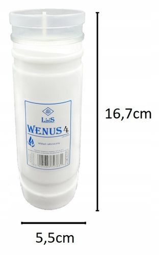 Rewelacyjne wkłady do zniczy Parafinowe Całoroczne Wenus 4 4dni 15szt na Arena.pl