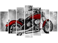 80CM 140CM OBRAZ 7 ELEM CZERWONY MOTOCYKL ŚCIENNY