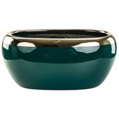 Doniczka Osłonka Zieleń Butelkowa Glamour Rynna 28 x 16,5 x 13cm