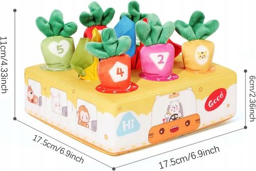 SORTER PUDEŁKO Z CHUSTECZKAMI MARCHEWKI PLUSZOWE MONTESSORI SENSORYCZNE na Arena.pl