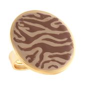 pierścionek duży plasterek w czekoladową zeberką (r25/lat/119au)