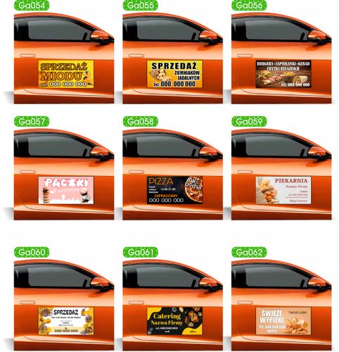 Magnes na samochód reklama magnetyczna 60x30 LODY AMERYKAŃSKIE na Arena.pl