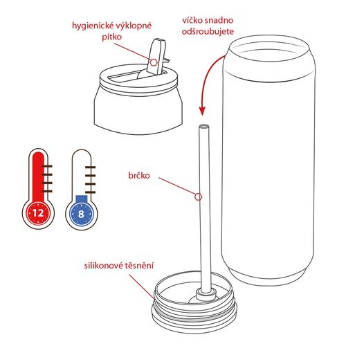 Kubek Termiczny Puszka Termos Bidon na Napoje Ciepłe Zimne Hokej 0,7L na Arena.pl
