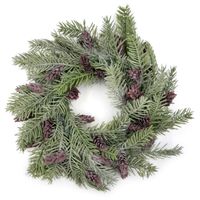 WIENIEC ŚWIĄTECZNY Z BRĄZOWYMI SZYSZKAMI STROIK GIRLANDA 35cm