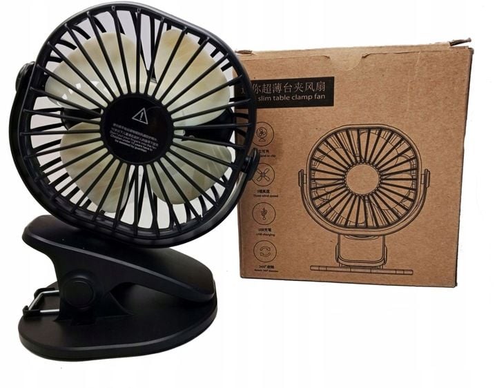 WENTYLATOR BIURKOWY CICHY WIATRAK BEZPRZEWODOWY 3 TRYBY USB TYPC zdjęcie 2