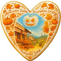 CIASTKO LUKROWANE PUMPKIN WEATHER ROZ.L SERCE RĘCZNIE ROBIONE