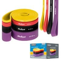 Zestaw 4 Gum Power Band Rebel Active Lateksowe do Ćwiczeń Treningowe 4-45kg
