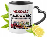 Kubek Czarny Z Uszkiem W Kształcie Serca Dla Mikołaja Idealny Na Prezent