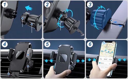 UCHWYT WIESZAK NA TELEFON NA KRATKĘ WYLOT POWIETRZA DO SAMOCHODU Z PRZYCISK na Arena.pl