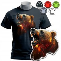 KOSZULKA T-SHIRT MĘSKI WZORY DO WYBORU - NIEDŹWIEDŹ MIŚ ZWIERZE LAS - XXL