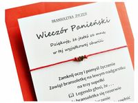 WIECZÓR PANIEŃSKI Podziękowanie Bransoletka Życzeń