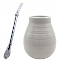 Zestaw Yerba Mate tykwa ceramiczna + Bombilla z pierścieniem