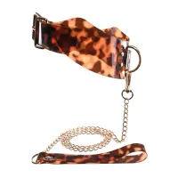 sportsheets amber collar & leash - regulowana obroża bursztynowa