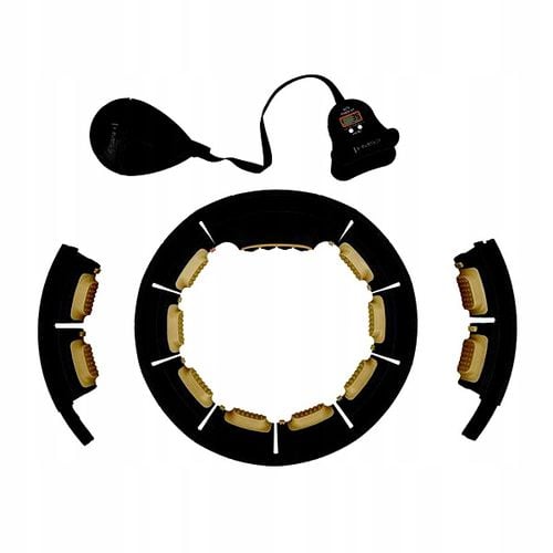 HHM13 NEW HULA HOP BLACK/GOLD Z MAGNESAMI I OBCIĄŻNIKIEM + LICZNIK HMS na Arena.pl