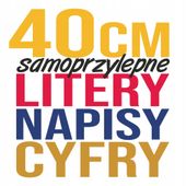 LITERY CYFRY reklamowe do wyklejania SAMOPRZYLEPNE naklejki REKLAMA - 40cm