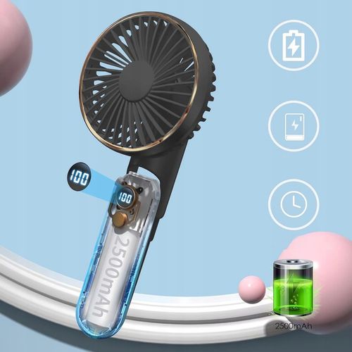 PRZENOŚNY WENTYLATOR RĘCZNY MINI WENTYLATOR USB 5 TRYBÓW 2000mAh na Arena.pl