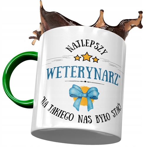 Kubek Zielony Weterynarza Najlepszy Weterynarz Z Nadrukiem Ze Zdjęciem na Arena.pl