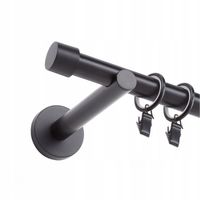 NOWOCZESNY KARNISZ POJEDYNCZY SIMPLE CICHE KÓŁKA 19mm / 180cm CZARNY