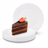 KOMPLET TALERZY zestaw 6szt do ciasta TALERZYKI DESEROWE BIAŁE 15cm Opal