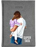 KALENDARZ A5 2026 DZIENNY planer Z NADRUKIEM uv prezent super tata
