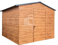 SCHOWEK - DOMEK OGRODOWY 3m x 3m DWUSPAD - drzwi - drewnopodobny 3x3