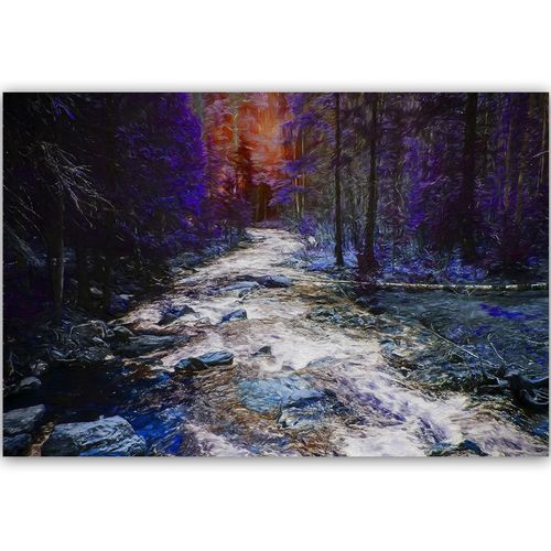 Obraz na płótnie - Canvas, Bajkowy las rzeka 90x60 na Arena.pl