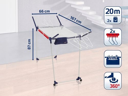 Suszarka na pranie Pegasus 200 Solid Deluxe Mobile na kółkach Leifheit na Arena.pl
