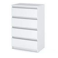 Komoda Biała Mat 4 Szuflady Nowoczesna Szafka Do Salonu 60cm Młodzieżowa