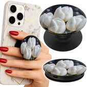 Uchwyt do telefonu Popsocket na palce/stojak BIAŁY KWIAT TULIPAN