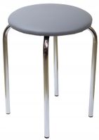 krzesło taboret z eko skóry szare metalowe nogi furnitex