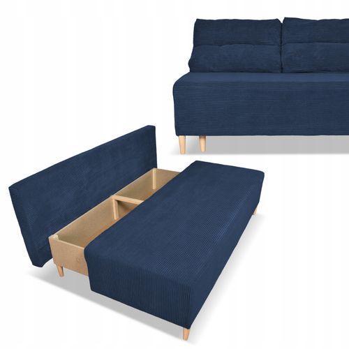 Kanapa sofa KIMO funkcja spania pojemnik Anafi granat sztruks na Arena.pl