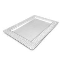 TACA DEKORACYJNA SREBRNA PODSTAWKA POD ŚWIECE TALERZ POD STROIKI 40x28 cm