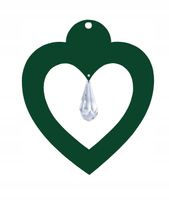 Z16a Zawieszka ozdoba ażurowa serce kryształ ziele