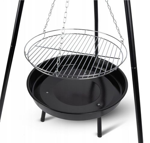 Grill Ogrodowy Wiszący Trójnóg Węglowy Palenisko Ruszt 55 cm BBQ Regulowany na Arena.pl
