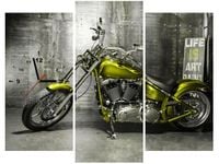 90CM 70 ZEGAR 3 ELEM OLIWKOWY MOTOCYKL SCIENNY DRUK