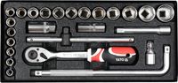ZESTAW NARZĘDZIOWY 25 CZĘŚCI 1/2'' - YT-12671